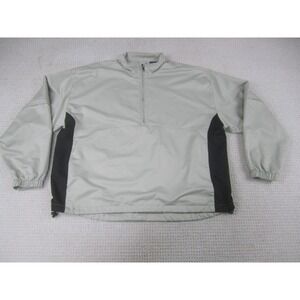 George Jacket Mens Large Beige Windbreaker Casual‎ Athletic Golf Golfer 1/4 Zip